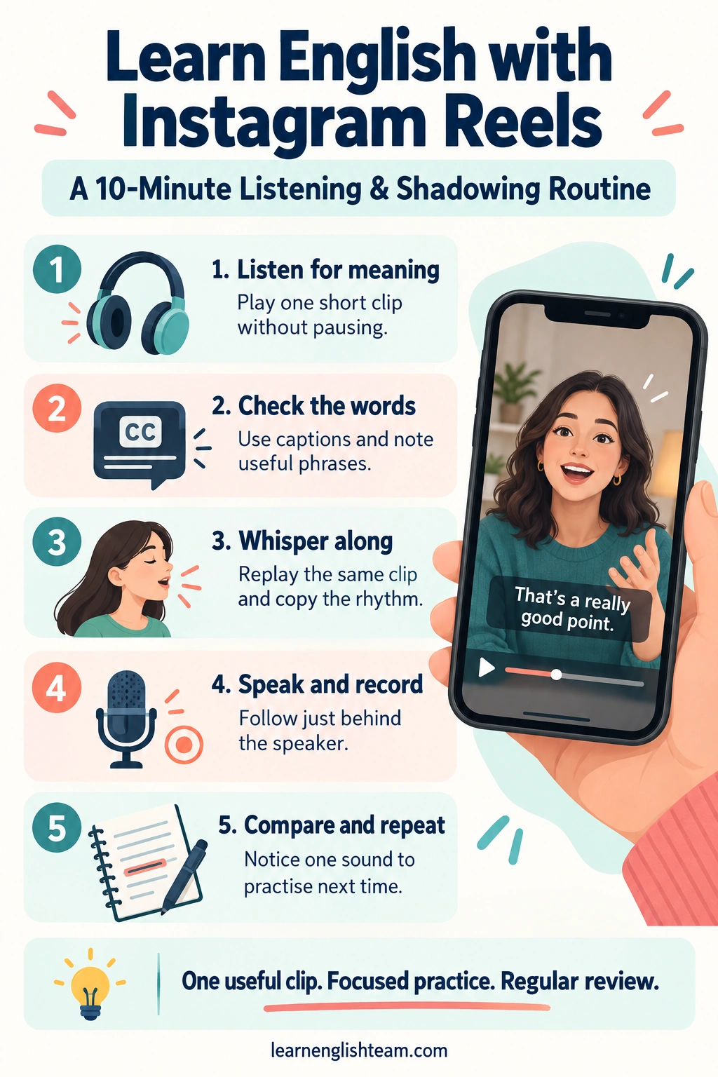 Learn English with Instagram Reels: A Simple Shadowing Routine ad-mania