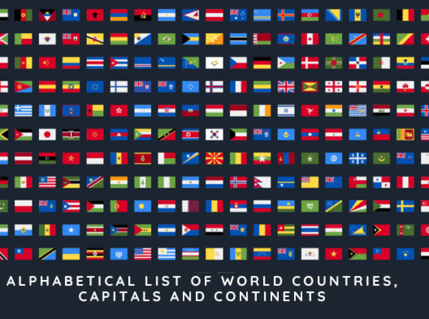 Alphabetical List Of World Countries Capitals And Continents Alphabetical List Of World Countries Capitals And Continents