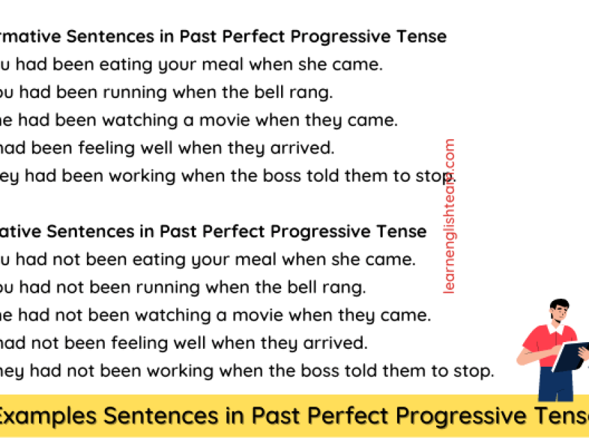 Examples Sentences in Past Perfect Progressive Tense (PDF) ad-mania