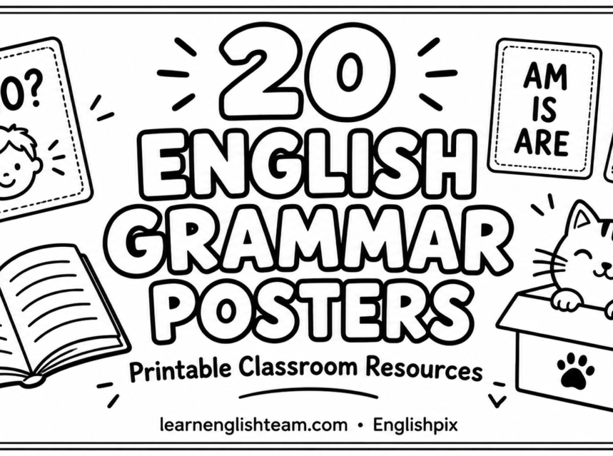 20 Printable English Grammar Posters (Free PDF) 20 English grammar posters: black-and-white printable classroom resources from LearnEnglishTeam and Englishpix.